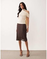 ASOS - Mesh Low Rise Midi Skirt With Godets - Lyst