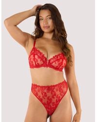 Playful Promises - Eva Graphic Embroidery High Waist Thong - Lyst