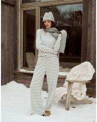 4th & Reckless - Cotton Blend Ribbed Tie Waist Relaxed Wide Leg Trouser Co-Ord - Lyst