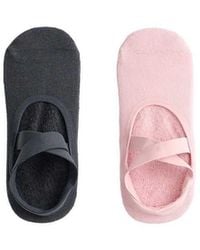 Oysho - 2 Pairs Of Padded Cotton Blend Yoga And Pilates Socks With Crossover Straps - Lyst