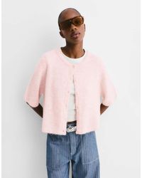 Pull&Bear - Gebreid Vest Met Korte Mouwen - Lyst