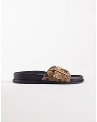 ASOS - Farley Wide Strap Flat Sandals - Lyst