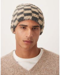 ASOS - Knitted Eyelash Checkerboard Skull Beanie - Lyst