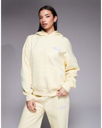 Kaiia - Cotton Rich Puff Print Back Graphic Oversized Hoodie Co-ord - Lyst