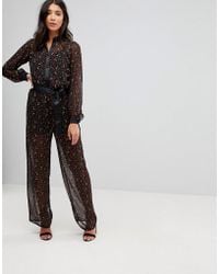 Millie Mackintosh Cherry Blossom Sheer Jumpsuit - Black