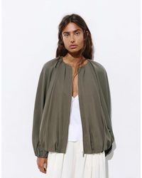 Pull&Bear - Bomber bouffant - kaki - Lyst