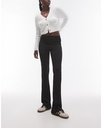 TOPSHOP - Skinny Rib Flared Trouser - Lyst