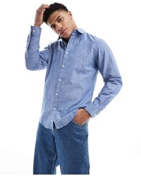SELECTED - Long Sleeve Linen Mix Shirt - Lyst