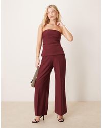 Abercrombie & Fitch - Strapless Longline Tube Jumpsuit With Velvet Detailing - Lyst
