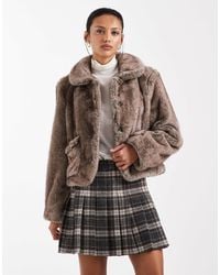 Object - Premium Super Soft Faux Fur Cropped Jacket - Lyst