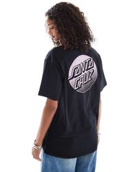 Santa Cruz - T-Shirt Comoda Nera Con Stampa Del Logo Sul Retro - Lyst