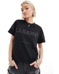 AllSaints - Lisa biggy Tonal Logo Oversized T-shirt - Lyst