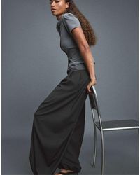 Stradivarius - Voluminous Tie-Detail Sarouel Trousers - Lyst