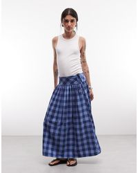 Collusion - Geruite Maxi Rok Met Verlaagde Taille - Lyst