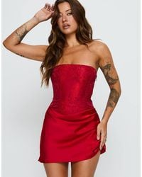 Princess Polly - Jenevieve Drape Waist Detail Bandeau Mini Dress - Lyst