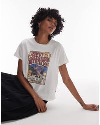 Levi's - Camiseta Blanca De Corte Cuadrado Con Estampado Gráfico Del Logo De Estilo Wéstern De - Lyst