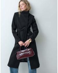 Forever New - Wool Feel Funnel Neck Belted Long Line Coat - Lyst