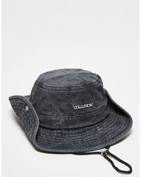 Collusion - Unisex Washed Denim Bucket Hat With String - Lyst