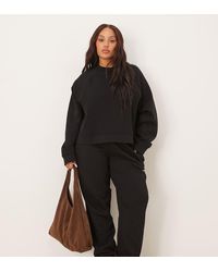 ASOS - Joggers Negros Con Bajos Ajustados E Interior Afelpado Ultimate De Asos Design Curve - Lyst