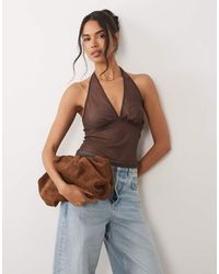 ASOS - Sheer Mesh Halter Neck Top - Lyst