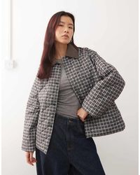 Noisy May - Quilted Check Jacket - Lyst