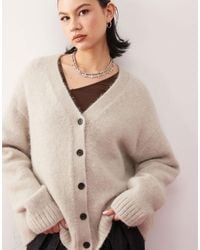 Weekday - Emira Fluffy Knit Slouchy Cardigan - Lyst