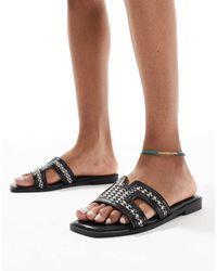 New Look - Raffia Sandalen Met Uitsnijdingen - Lyst