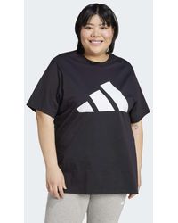 adidas Originals - Camiseta Negra Y Blanca Básica Con Logo Grande De Algodón Essentials De Plus-Negro - Lyst