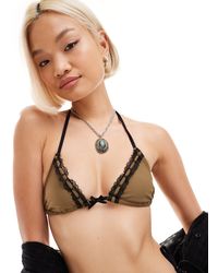 Collusion - Lingerie Bikini Top With Bow And Lace - Lyst