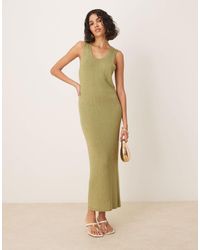 ASOS - – strukturiertes midaxi-strickkleid - Lyst