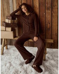 4th & Reckless - Cotton Blend Cable Detail Collared Button Through Top Co-ord - Lyst