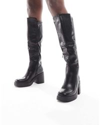SEQWL - Botas Por La Rodilla Negras Con Suela Gruesa Audi De - Lyst