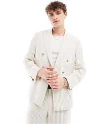 Twisted Tailor - Pinstripe Double Breasted Suit Jacket - Lyst