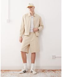 Obey - Short baggy en jean à rayures - pélican multicolore - Lyst