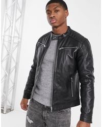 esprit leather bomber jacket