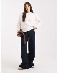 Miss Selfridge - Soft Rib Wide Leg Trouser - Lyst