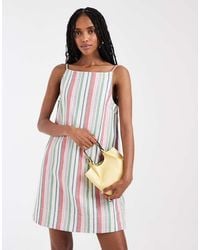 Pieces - Square Neck Denim Mini Dress - Lyst