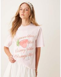 ASOS - Oversized Tee With Cosmopolitan Cocktail Graphic - Lyst