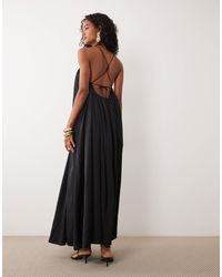 asos design scoop neck trapeze maxi dress with frill Iamemmanuela on LTK