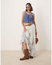 Free People - Alana Lace Insert Boho Tank Top - Lyst