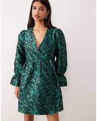 Y.A.S - Long Sleeve Jacquard Mini Dress - Lyst