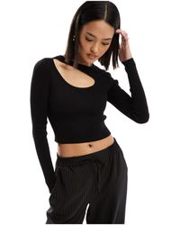 ONLY - Long Sleeve Knitted Top With Splice Detail - Lyst