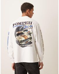 Pompeii UK - Pompeii 100% Cotton Long Sleeve T-shirt With Logo Back Print - Lyst