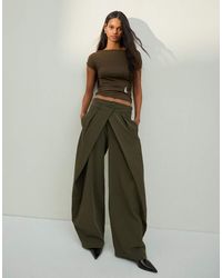 Bershka - Barrel Trousers With Pleats - Lyst