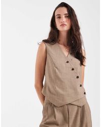 Pieces - Asymmetric Tailored Vest - Lyst