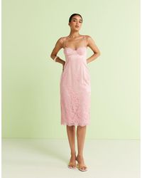 Mango - Premium Embroidered Floral Strappy Midi Dress - Lyst