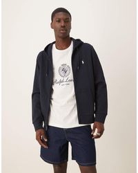 Polo Ralph Lauren - Icon Logo Double Knit Zip Up Hoodie - Lyst