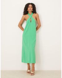 ASOS - Cross Neck Column Midi Dress With Side Splits - Lyst