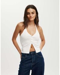 Cotton On - Alexa Button Front Halter - Lyst