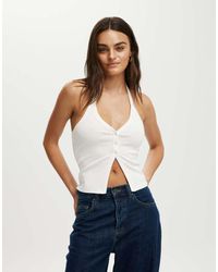 Cotton On - Alexa Button Front Halter - Lyst